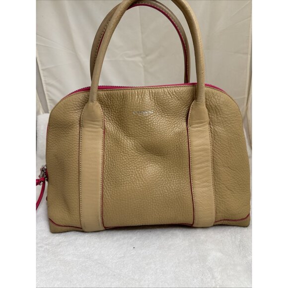 Coach 30165 Bleecker Edgepaint Preston Leather Satchel Camel Pin - Picture 1 of 14